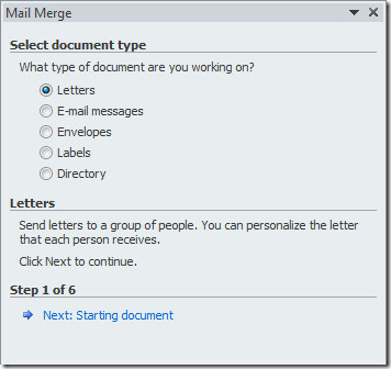 Split mail merge into separate documents word 2010 vba